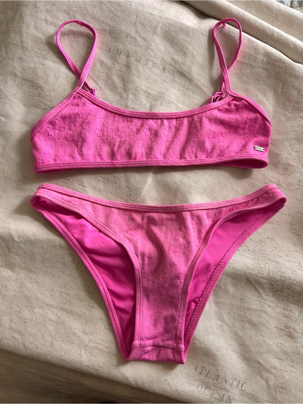 Women’s Pink Bikini Set - Branded Logo Detail